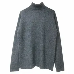 無印良品 良品計画 美品 カシミヤセーター ニット 長袖 タートルネック 厚手 L グレー X