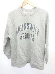 ◇ ⊇ AMERICAN HOLIC アメリカンホリック カレッジロゴ 長袖 トレーナー スウェット サイズＭ ライトグレー レディース E  【1411130018701】