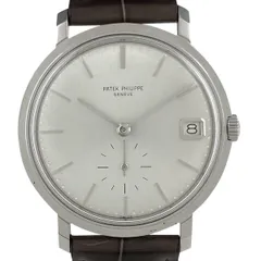 パテックフィリップ PATEK PHILIPPE カラトラバ 3445G-201 腕時計 WG レザー 自動巻き シルバー メンズ 【中古】のサムネイル