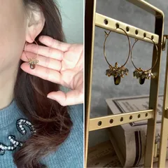 特別価格♡ 揺れる　大ぶり　天然石　春　フープピアス