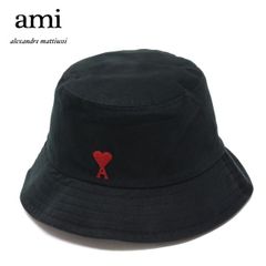 25SSモデル アミ アレクサンドル マテュッシ AMI Alexandre Mattiussi ユニセックス AMI DE COEUR バケットハット【001 BLACK】 UHA246.AW0041 001/【2025SS】goods