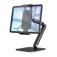 KUUVAN タブレット スタンド 卓上 モバイルモニターアーム 耐荷重2.0KG iPadアームスタンド アルミ製 4.7-17.3インチ対応 スマホ俯瞰撮影 角度無段階 スマホ/タブレット/15.617.3モバイルモニター対応