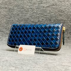 アドバンレザー イントレチャート 編み込み メンズ 長財布 ラウンドファスナー