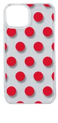 【新品未使用】iPhone14 アイフォン14 クリア ハードケース ドット柄 水玉 (レッド) スマホケース カバー cl-ip14-dotsmall-05