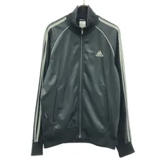 adidas アディダス ロゴ刺繍 長袖 トラックジャケット L ブラック トレーニング ジャージ クライマライト メンズ 古着
