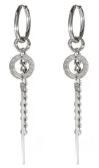 【特価商品】片耳 フープピアス リングピアス メンズ チェーンピアス ピアス フープ リング INTERNATIONAL] ローマ数字 ステンレス [SEIYA 18G