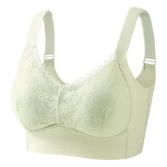 シームレスブラ ブラジャー ノンワイヤーブラ ナイトブラ 下厚カップ 花柄 レース 肩紐調節 美胸 盛れる  脇高設計 太めストラップ 大きいサイズ 黒 as-016