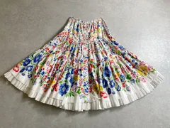 ★マークジェイコブス/フラワーデザイン ティアード フリルヘムデザイン ロング フレア スカート /サイズ0/MARC JACOBSのサムネイル