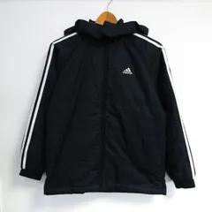 アディダス 中綿ジャケット ジャンパー アウター スポーツウエア キッズ 男の子用 150サイズ ブラック adidas 【中古】