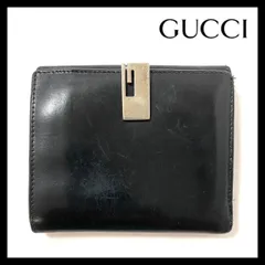 【GUCCI】二つ折り財布 レザー ブラック/黒 035 2067 1960 コンパクトウォレット グッチ (SER-4159)
