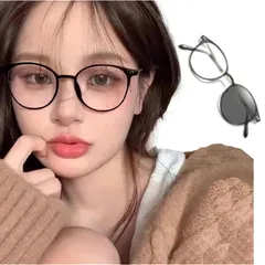 [REONAS] ブル―ライトカット + 調光 変色 メガネ レディース ファッション サングラス ボストン メガネ メタルアーム UV400 女優 小顔効果 運転用/旅行/外出 ボストン２ (黒×ゴールド) 1