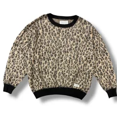 参考上代46200円 WACKO MARIA 23SS LEOPARD MOHAIR CREW NECK SWEATER レオパードモヘヤクルーネックセーター ニット ワコマリア  23SS-WMK-KN07 ブラウン系 XL  89580A5