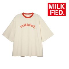 tシャツ Tシャツ ミルクフェド milkfed MILKFED COOPER BIG S/S TOP 103242013004 レディース 白 オフホワイト ホワイト ティーシャツ ブランド ティシャツ 丸首 クルーネック おしゃれ 可愛い ロゴ