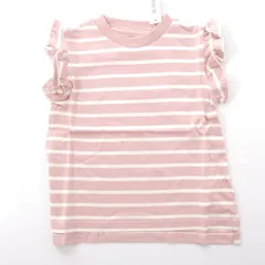 LOOK by BEAMS mini  フリルノースリーブシャツ　ピンクボーダー　100cm 110cm 120cm 商品番号23