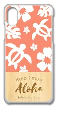 【新品未使用】iPhone X iPhone Xs アイフォンX XS クリア ハードケース (ホヌ(コーラル) 花 ハワイ ホヌ プルメリア cl-iphonex-296