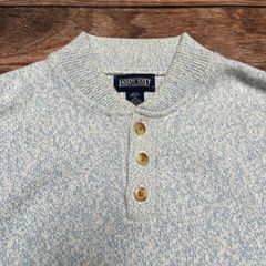 90's USA製　LANDS' END　ヘンリーネック コットンニットセーター　Mサイズ