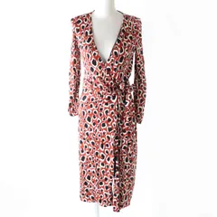 極美品★GUCCI グッチ 355356 レオパード柄 シルク使い ラップワンピース／ドレス レディース マルチカラー S イタリア製 エレガント◎のサムネイル