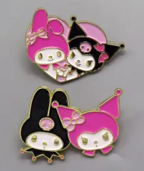 【中古】バッジ・ビンズ マイメロディ＆クロミ ピンバッジセット 「サンリオキャラクターズ MY MELODY・KUROMI ANNIVERSARY PARTY」