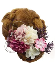 【色: 水引 ブルー】花の髪飾り 着物 [JZOON] 和装 髪留め 高級造花