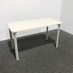 平デスク 木目 ホワイト天板 タスクデスク 引出し無 プレーン