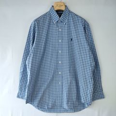ラルフローレン ボタンダウンシャツ 長袖シャツ コットン ブルーチェック L BLAKE BLUE CHECK