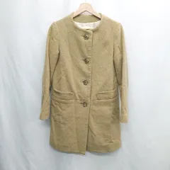 ◇ ⊆ アダム エ ロペ ベーシック　タグ剥がれかけ 長袖 コート サイズ38 ベージュ系 レディース E  【1505130008654】