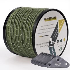 【特価セール】350kg 耐荷重 50ｍ テント用ロープ 長さ パラコード パラコード 4mm/5ｍｍ ガイライン 太さ 張り綱 タープロープ アルミ自在金具 テントロープ 反射 7枚付き 4mm (5ｍｍアーミーグリーン) ガイロープ