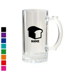 食パン 名入れビアマグ ジョッキ 名前入り 名入れジョッキ 中ジョッキ 生ビール マイジョッキ ビアグラス タンブラー お祝い ギフト ビアジョッキ   plain bread、パン屋さん 勇退 引退 退職祝い 転職 異動 転勤 転属 送別会 名入れギフト