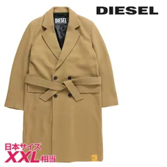 新品・未使用 ディーゼル DIESEL [XXLサイズ相当] チェスターコート メンズ 共布ベルト付き カシミヤ混 ウール混 ロングコート W-OUTKAST