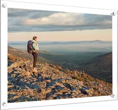 新品 アクリルフォトフレーム 写真フレーム A4判額縁 スタンド 壁掛け兼用タイプ 贈り物 男女 思い出 シンプル写真立て ポスターフレーム 許可証 賞状(A4)