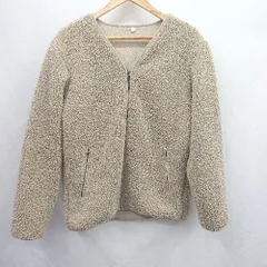 ◇ ⊇ UNIQLO ユニクロ 長袖 ボアジャケット サイズM ベージュ系 レディース メンズ E  【1506130004127】