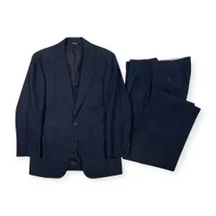 90s ビンテージ Baker St. ベイカーストリート リネン セットアップ スーツ 90-78-170A5/76 /ネイビー/C-TK83/メンズ/裾ダブル/上下