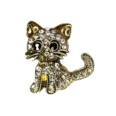 猫 丸顔 ブローチ レディース 子猫 アニマル キャット ねこ ネコ 動物