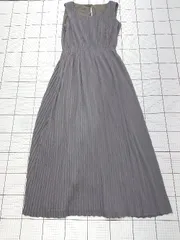 ◇ ⊂ ナチュラルビューティーベーシック シンプル系 ノースリーブ ロング丈 ワンピース サイズM グレー系 レディース E  【1508250003837】