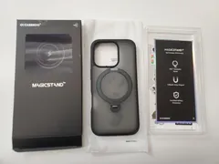 ★CASEKOO iPhone 16 Pro 用 ケース 米軍MIL規格 耐衝撃 MagSafe対応 高耐久性【横縦両立・角度自由調整】最大25W急速充電対応 指紋防止/マット仕上げ/黄変防止/半透明 6.3インチ「MagicStand Pro」(ブラック)