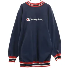 Champion チャンピオン 90s USA製 オールド 刺繍タグ 長袖 リバースウィーブ スウェット トレーナー XXL ネイビー ビッグサイズ メンズ 古着