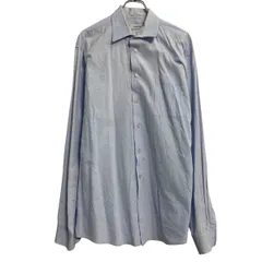 Calvin Klein 長袖 無地シャツ カルバンクライン L~ ブルー フォーマル ポケット 古着卸 アメリカ仕入 a612-7470のサムネイル