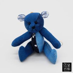 藍染テディベアストラップ