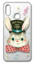 【新品未使用】Huawei nova lite 3 クリア ハードケース ( うさぎ音符 ) うさぎシルクハット レトロ 音符 cl-novalite3-196