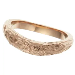 ハワイアンジュエリーリング レディース サージカルステンレス316L ウェーブ V字 甲丸 細身 華奢 ハワイアンジュエリー ハワジュ プルメリア 花 スクロール 波 ピンキーリング 小指 お肌に優しい 金属アレルギー対応