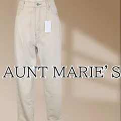 【未着用】 AUNT MARIE'S デニムパンツ ホワイトベージュ Mサイズ タグ付き レディース アントマリーズのサムネイル