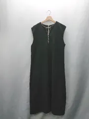 ◇ ⊇ Bab パイピング くるみボタン ロング丈 ワンピース サイズM ブラック ベージュ レディース E  【1409240005575】