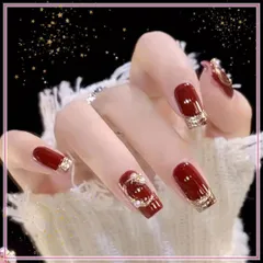 ネイルチップ 韓国 ショート つけ爪 赤金 ゴールド 春夏 秋冬大人 グリッター 振袖 初心者 推し 量産 販売 プロ デザイン サイズ 安い 推し活 成人式 お正月 成人式