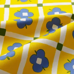 カットクロス 生地 キッピス Lotta ロッタ 市民農園 花 イエロー 生地幅×50cm オックス kippis 北欧