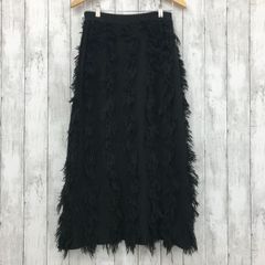 【 AIC. 】フリンジニットロングスカート ブラック フリーサイズ