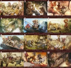 【中古】ポストカード [単品] 集合 インターミッションスチル：カレンダー風ポストカード12枚セット 「Switchソフト 戦場のフーガ1・2・3 トリロジーボックス ファミ通DXパック 3Dクリスタルセット」 同梱特典