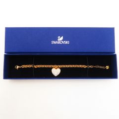 SWAROVSKI スワロフスキー ブレスレット SWAROVSKI　ハートチャーム ゴールドブレスレット　クリスアル