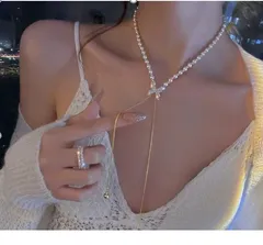 エレガント バタフライロープネックレス