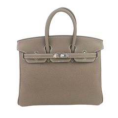 新品未使用 HERMES エルメス Birkin25 バーキン25 Stamp-W W刻印 Togo トゴ Etoupe エトープ PHW シルバー金具 ハンドバッグ