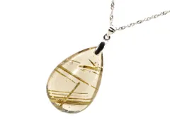 「1点もの 画像現品販売」 ゴールドルチルクォーツ ペンダントトップ パワーストーン ペンダント 天然石 シルバー925 金運